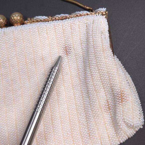 Vintage Denise Francelle Handmade Beaded Clutch Handbag Purse Paris Kiss Lock - Picture 3 of 7